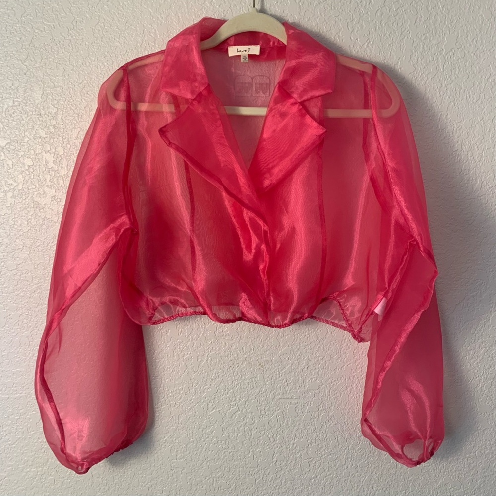 Sheer Pink crop cover elegance for formal event